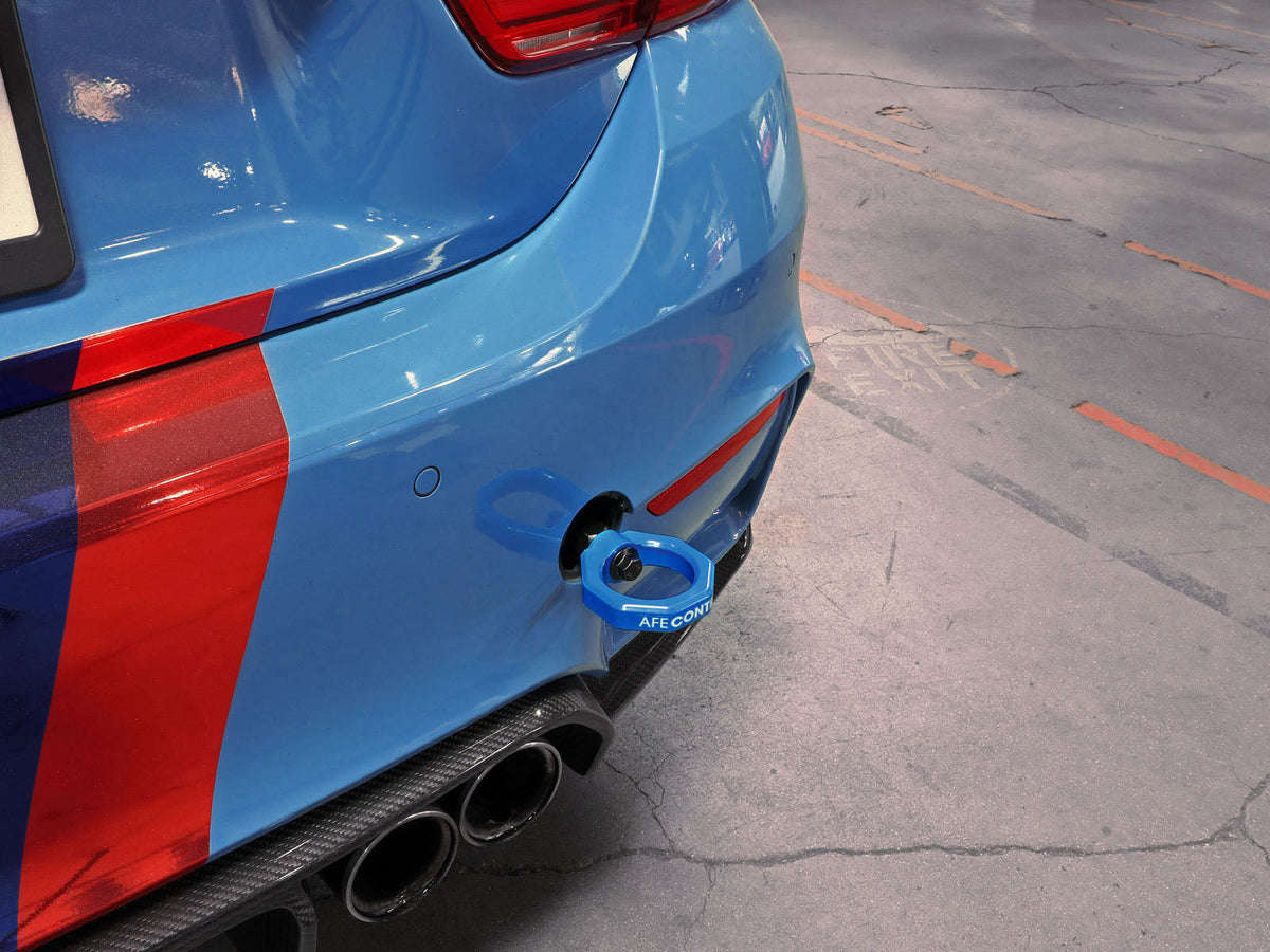 aFe Control Rear Tow Hook Blue BMW F-Chassis 2/3/4/M – DSG Performance