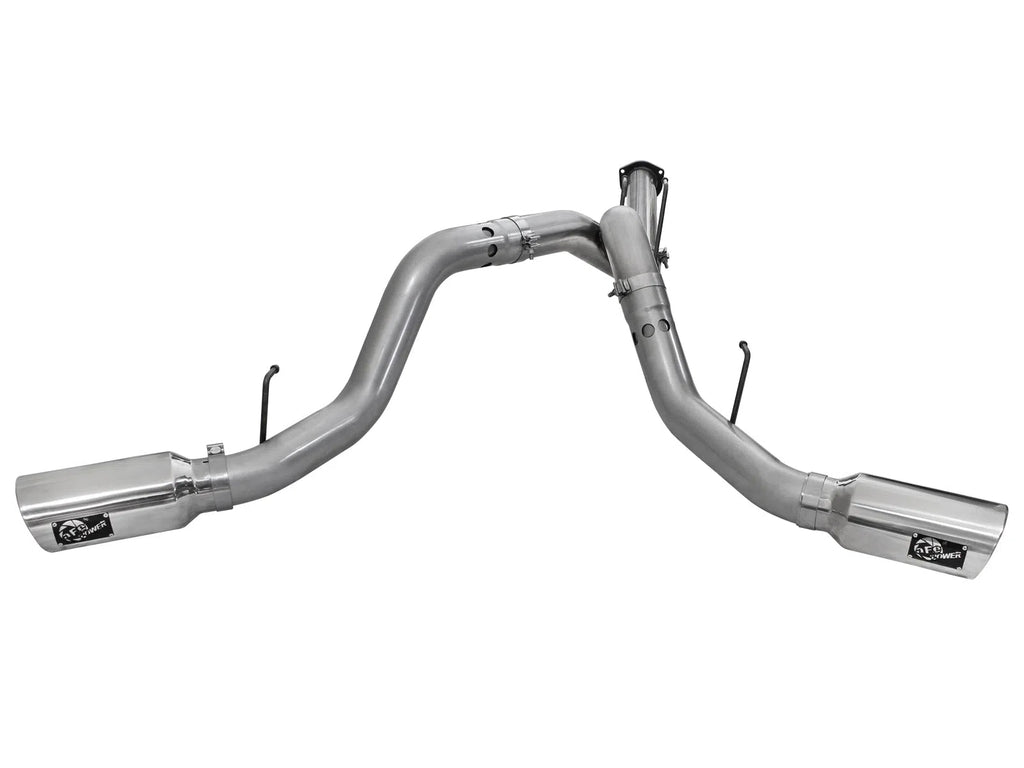 aFe LARGE BORE HD 4in 409-SS DPF-Back Exhaust w/Polished Tip 11-14 Ford Diesel Trucks V8-6.7L (td)-DSG Performance-USA