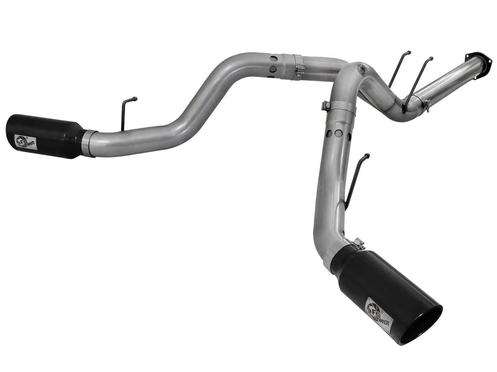 aFe Large Bore-HD 4in 409 Stainless Steel DPF-Back Exhaust w/Black Tip 15-16 Ford Diesel V8 Trucks-DSG Performance-USA