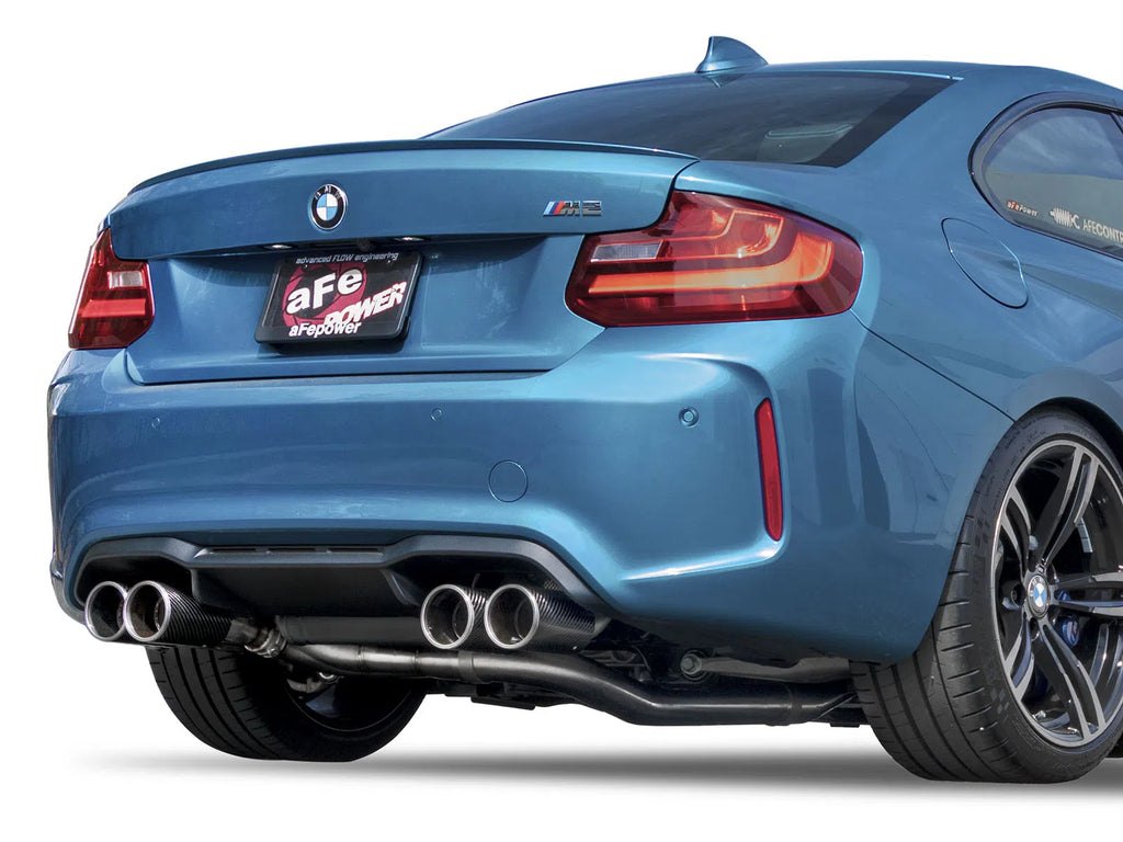 aFe MACHForce XP 3in - 2 1/2in Axle Back 304SS Exhaust w/ Carbon Fiber Tips 16-17 BMW M2 (f87)-DSG Performance-USA