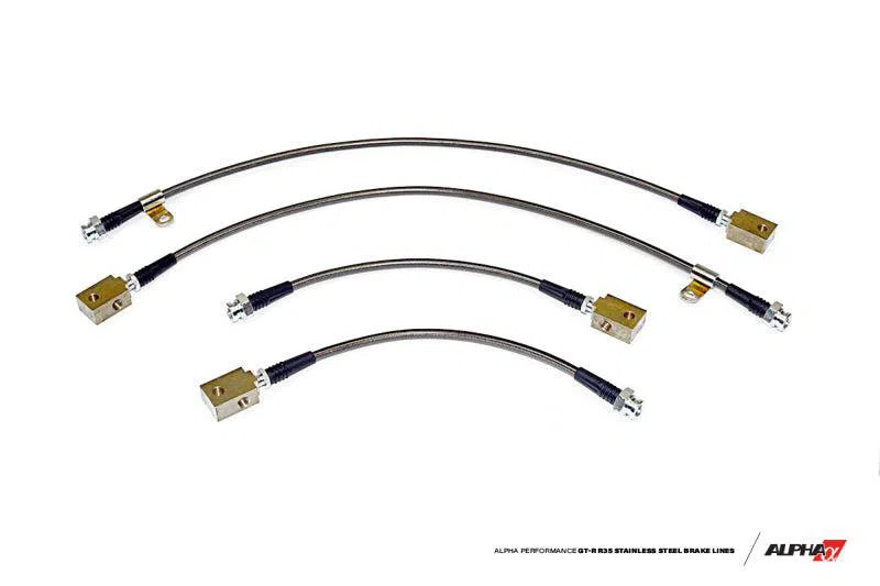 AMS Performance 2009+ Nissan GT-R R35 Alpha Short Route Style Stainless Steel Brake Lines-DSG Performance-USA