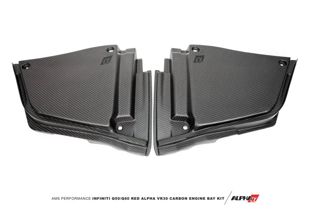 AMS Performance Infiniti 17+ Q60 / 16+ Q50 3.0TT Alpha Matte Carbon Rear Engine Bay Cover Set-DSG Performance-USA