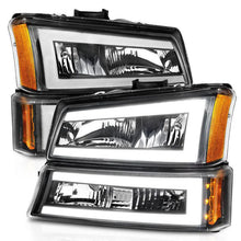 Load image into Gallery viewer, ANZO 2003-2006 Chevrolet Silverado 1500 Crystal Headlights w/ Light Bar Black Housing-DSG Performance-USA