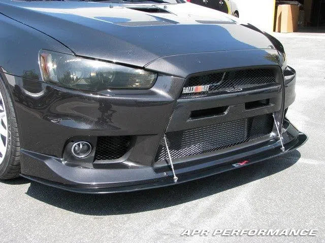 APR Performance Carbon Fiber Wind Splitter with Rods for Mitsubishi Evo 10 With Factory Aero Lip 2008 - 2016-DSG Performance-USA