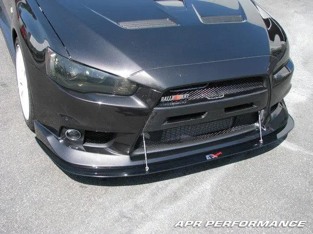 APR Performance Carbon Fiber Wind Splitter with Rods for Mitsubishi Evo 10 With Factory Aero Lip 2008 - 2016-DSG Performance-USA