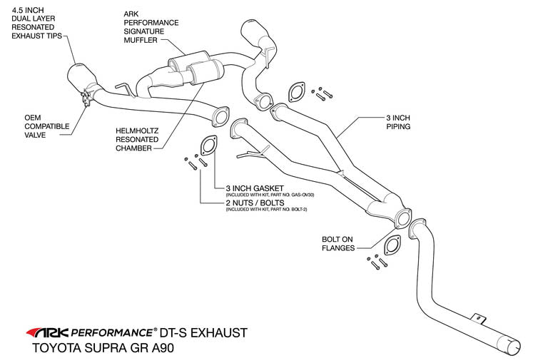 ARK Performance Toyota SUPRA GR A90 2020+ DT-S Exhaust System-DSG Performance-USA