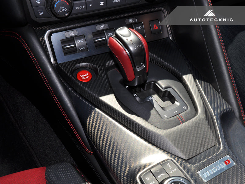 AutoTecknic Dry Carbon Shift Console Cover - Nissan R35 GT-R 2017-Up-DSG Performance-USA