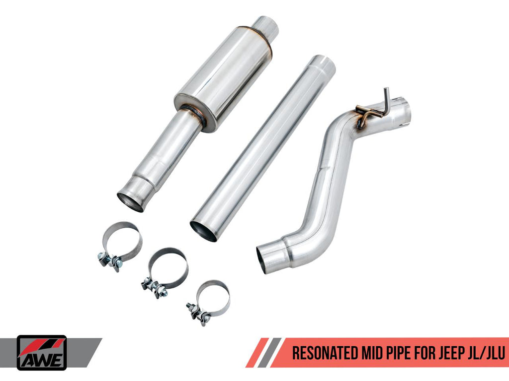 AWE Tuning Resonated Mid Pipe for Jeep JL/JLU 2.0T-DSG Performance-USA
