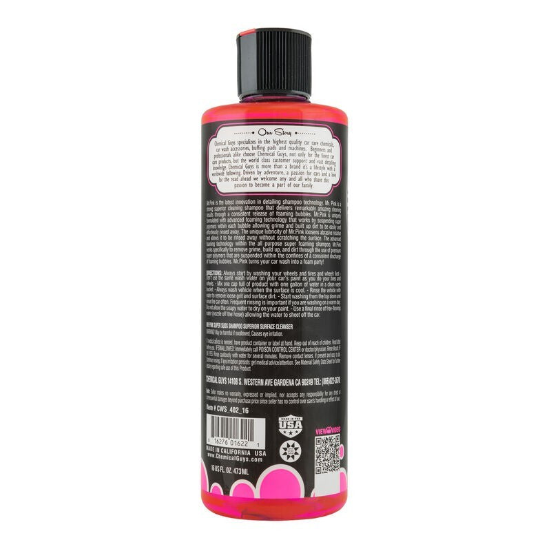 Chemical Guys Mr. Pink Super Suds Shampoo & Superior Surface Cleaning Soap - 16oz - Case of 6-DSG Performance-USA