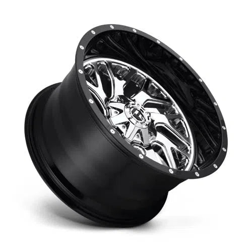 D211 Triton Wheel - 20x10 / 6x135 / 6x139.7 / -19mm Offset - Chrome Plated Gloss Black Lip-DSG Performance-USA
