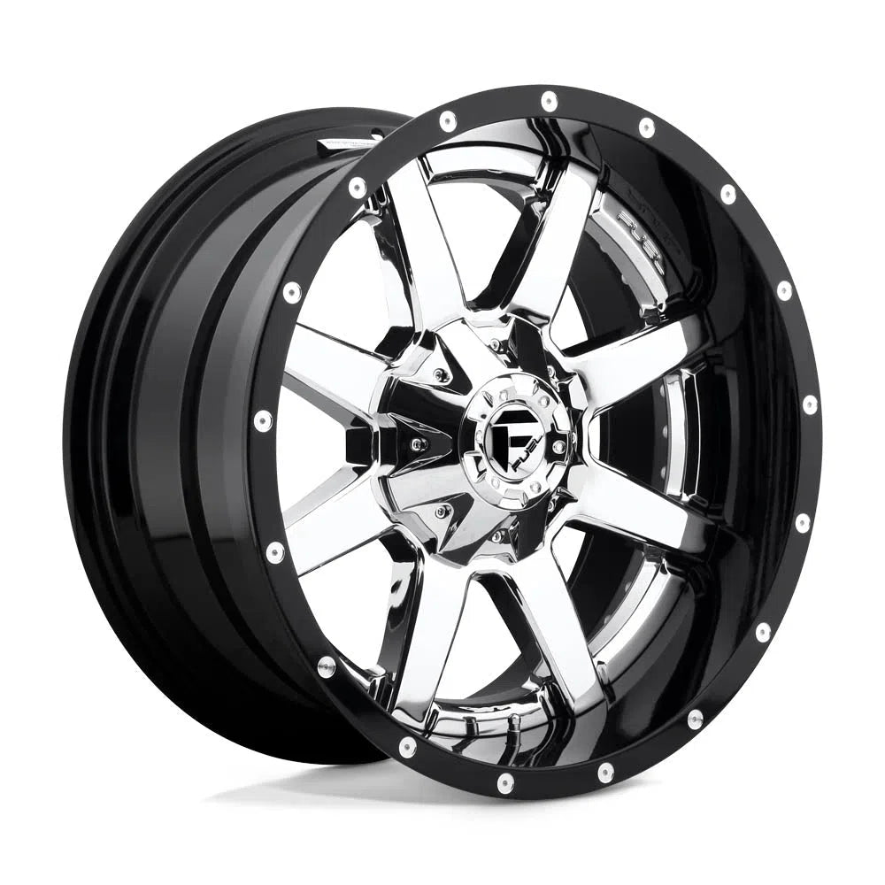 D260 Maverick Wheel - 20x10 / 8x165.1 / -19mm Offset - Chrome Plated Gloss Black Lip-DSG Performance-USA