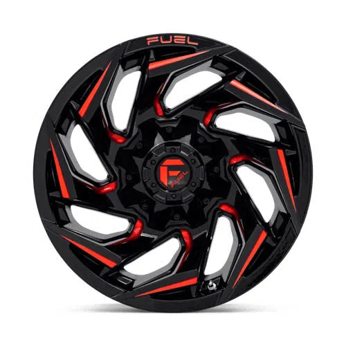 D755 Reaction Wheel - 15x8 / 5x114.3 / 5x120.65 / -18mm Offset - Gloss Black Milled With Red Tint-DSG Performance-USA