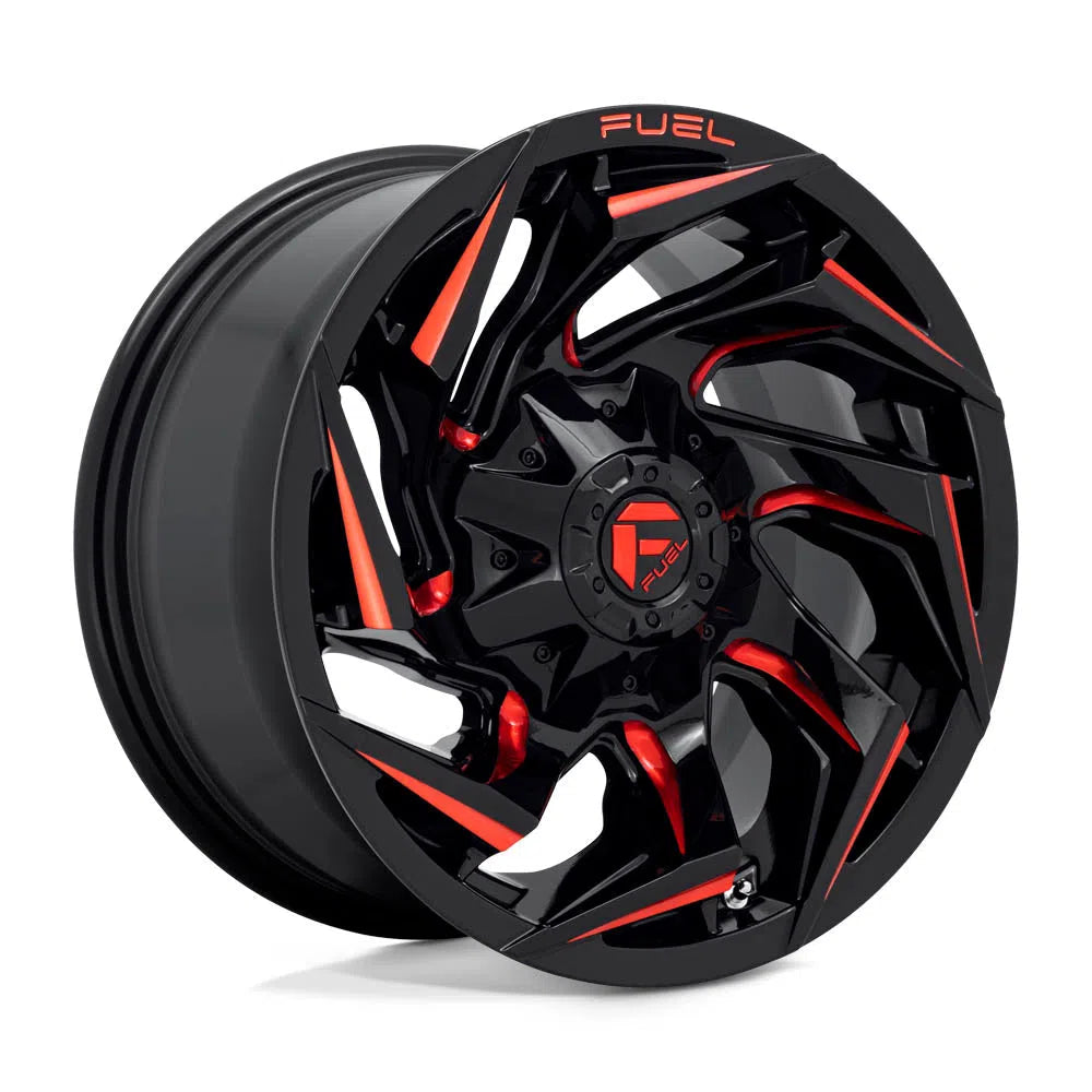 D755 Reaction Wheel - 15x8 / 5x114.3 / 5x120.65 / -18mm Offset - Gloss Black Milled With Red Tint-DSG Performance-USA