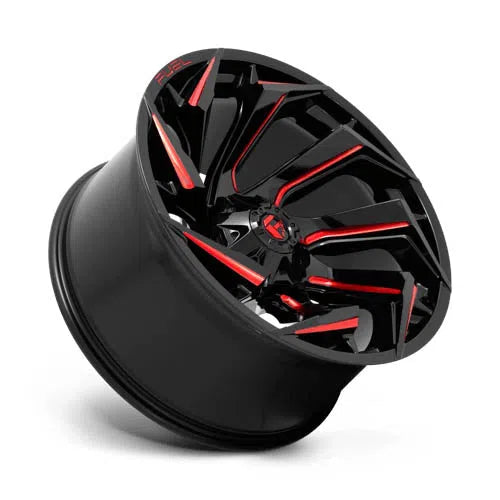 D755 Reaction Wheel - 24x12 / 8x165.1 / -44mm Offset - Gloss Black Milled With Red Tint-DSG Performance-USA