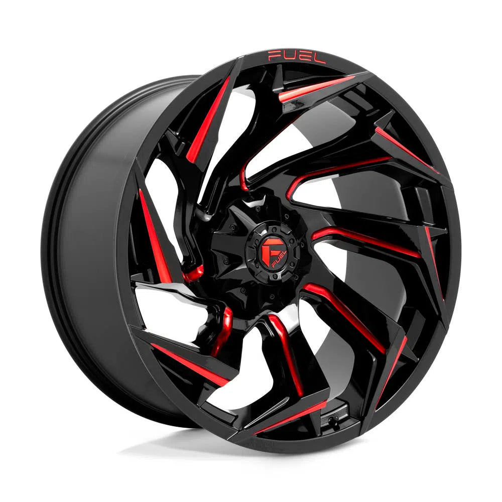 D755 Reaction Wheel - 24x12 / 8x170 / -44mm Offset - Gloss Black Milled With Red Tint-DSG Performance-USA