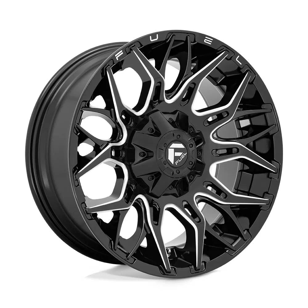 D769 Twitch Wheel - 22x12 / 5x114.3 / 5x127 / -44mm Offset - Glossy Black Milled-DSG Performance-USA