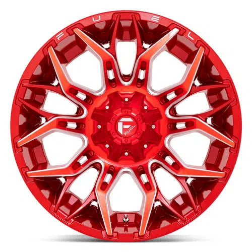 D771 Twitch Wheel - 22x12 / 5x114.3 / 5x127 / -44mm Offset - Candy Red Milled-DSG Performance-USA