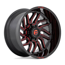 Load image into Gallery viewer, D808 Hurricane Wheel - 22x12 / 6x139.7 / -44mm Offset - Gloss Black Milled Red Tint-DSG Performance-USA