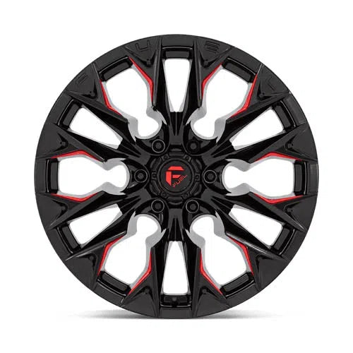 D823 Flame Wheel - 20x10 / 6x139.7 / -18mm Offset - Gloss Black Milled With Candy Red-DSG Performance-USA