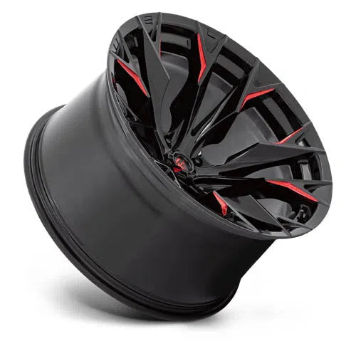 D823 Flame Wheel - 22x12 / 5x127 / -44mm Offset - Gloss Black Milled With Candy Red-DSG Performance-USA