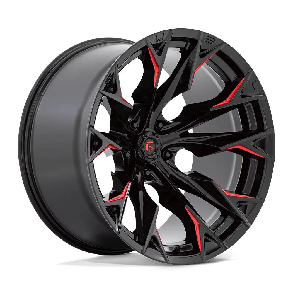 D823 Flame Wheel - 22x12 / 5x127 / -44mm Offset - Gloss Black Milled With Candy Red-DSG Performance-USA