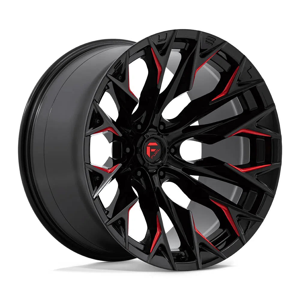 D823 Flame Wheel - 22x12 / 6x139.7 / -44mm Offset - Gloss Black Milled With Candy Red-DSG Performance-USA