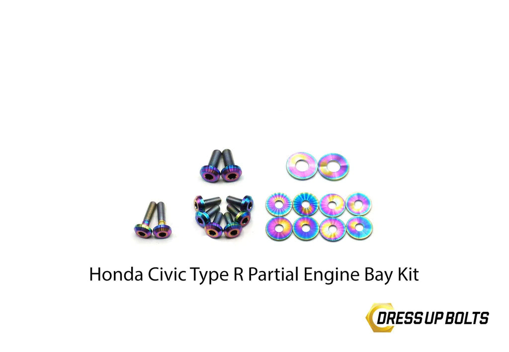 Dress Up Bolts Stage 1 Titanium Hardware Engine Bay Kit - Honda Civic Type R (2017-2021)-DSG Performance-USA