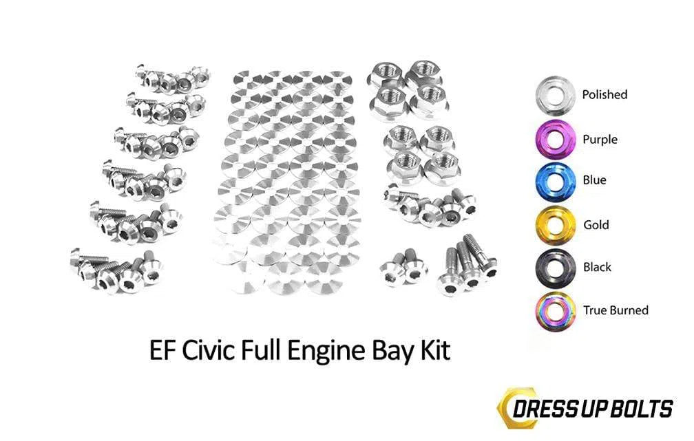 Dress Up Bolts Stage 2 Titanium Hardware Engine Bay Kit - Honda Civic EF (1988-1991)-DSG Performance-USA