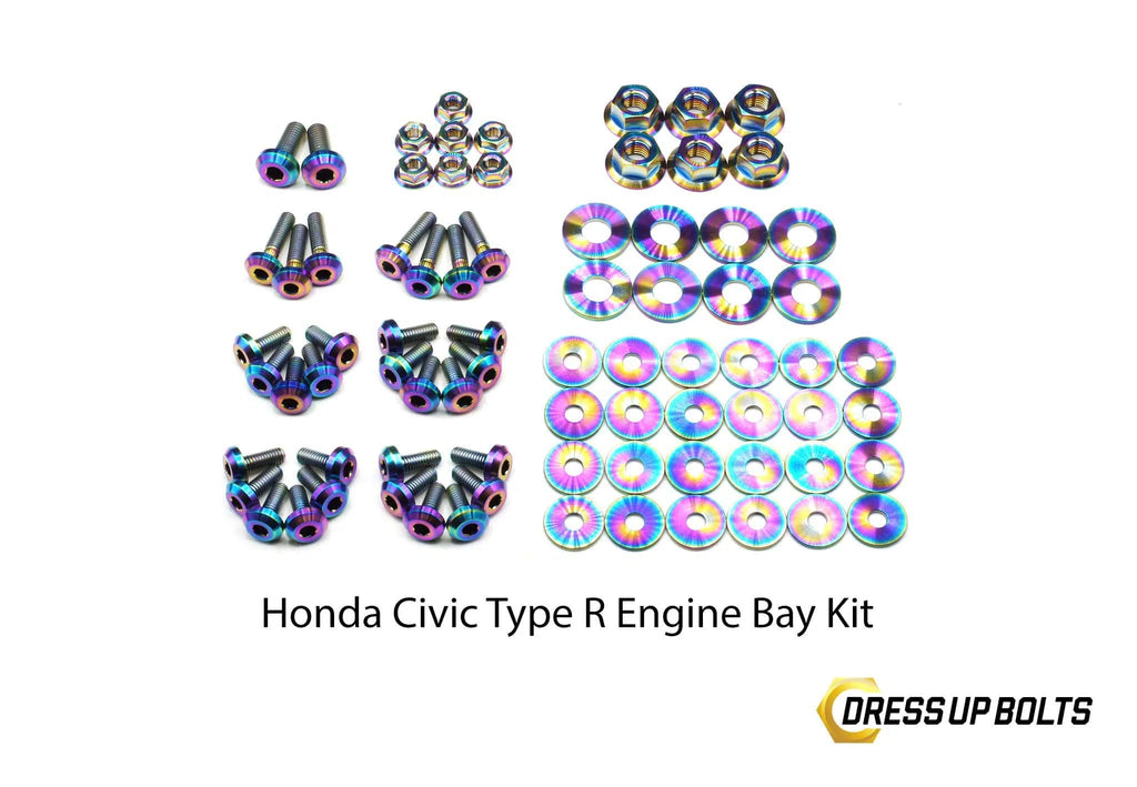 Dress Up Bolts Stage 2 Titanium Hardware Engine Bay Kit - Honda Civic Type R (2017-2021)-DSG Performance-USA