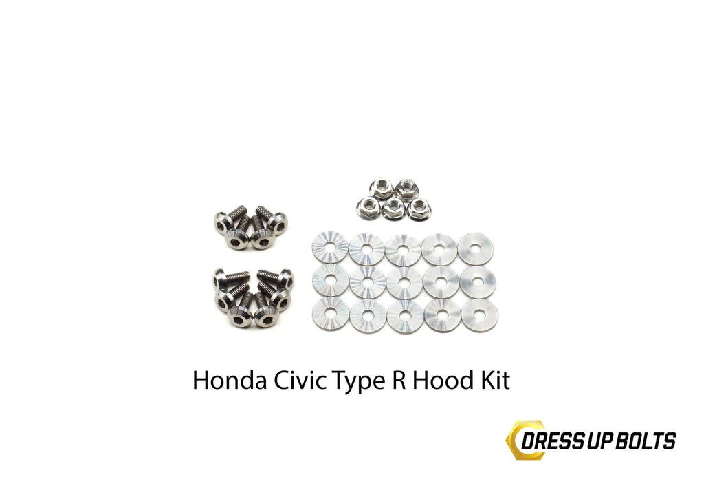 Dress Up Bolts Titanium Hardware Hood Kit - Honda Civic Type R (2017-2021)-DSG Performance-USA