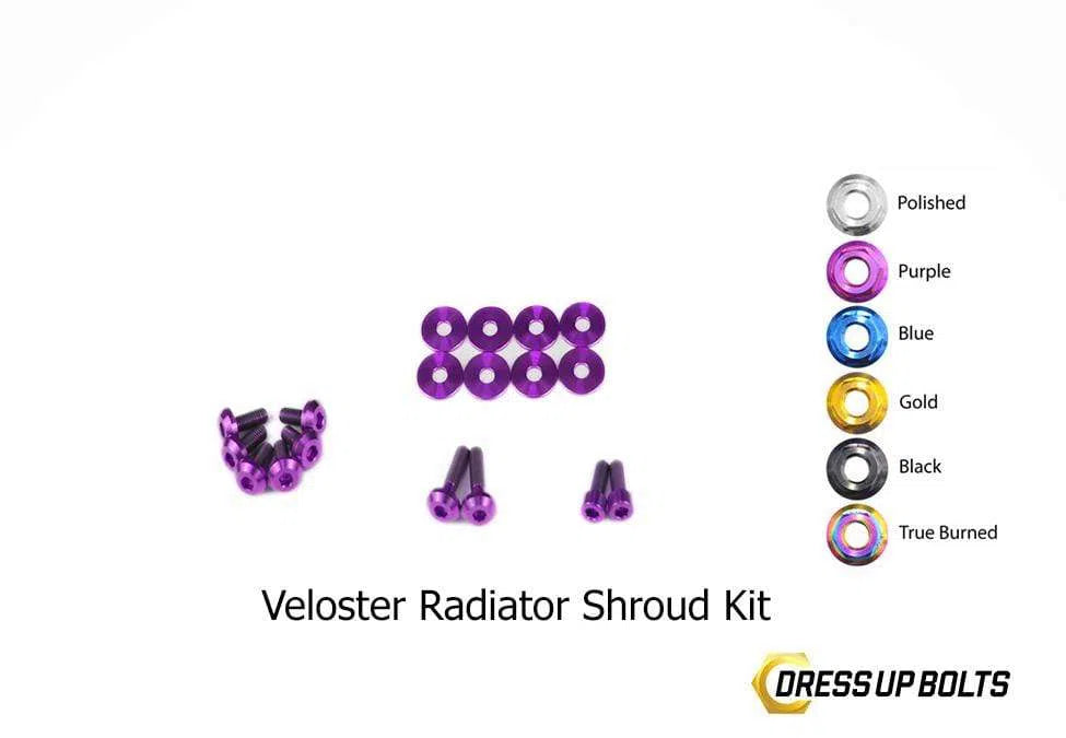 Dress Up Bolts Titanium Hardware Radiator Shroud Kit - Hyundai Veloster (2012-2018)-DSG Performance-USA