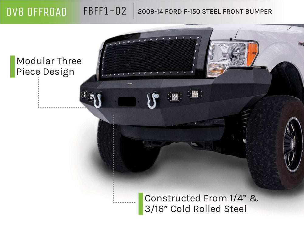 DV8 Offroad 09-14 Ford F-150 Winch Ready Front Bumper-DSG Performance-USA