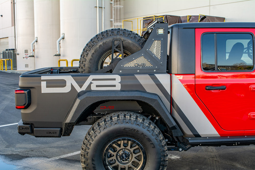 DV8 Offroad 2019+ Jeep Gladiator Universal Stand Up In-Bed Tire Carrier-DSG Performance-USA