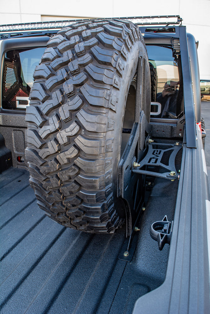 DV8 Offroad 2019+ Jeep Gladiator Universal Stand Up In-Bed Tire Carrier-DSG Performance-USA