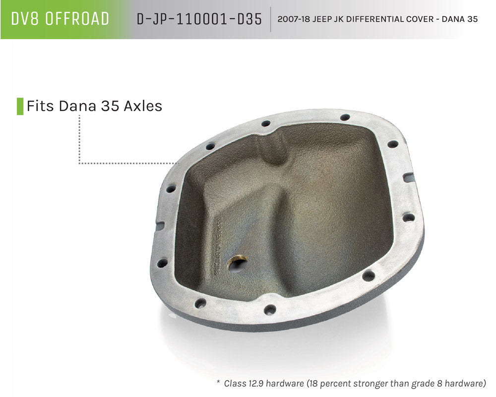 DV8 Offroad HD Dana 35 Diff Cover Cast Iron Gray Powdercoat-DSG Performance-USA
