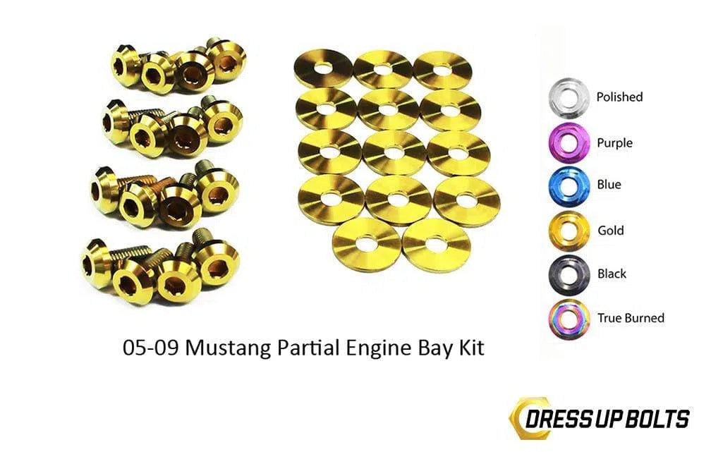 Ford Mustang (2005-2009) Titanium Dress Up Bolts Partial Engine Bay Kit-DSG Performance-USA