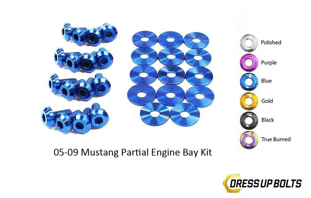 Ford Mustang (2005-2009) Titanium Dress Up Bolts Partial Engine Bay Kit-DSG Performance-USA