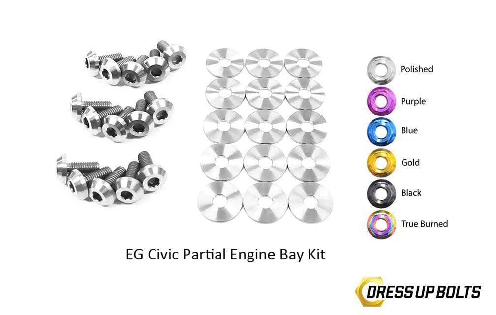 Honda Civic EG (1992-1995) Titanium Dress Up Bolts Partial Engine Bay Kit-DSG Performance-USA