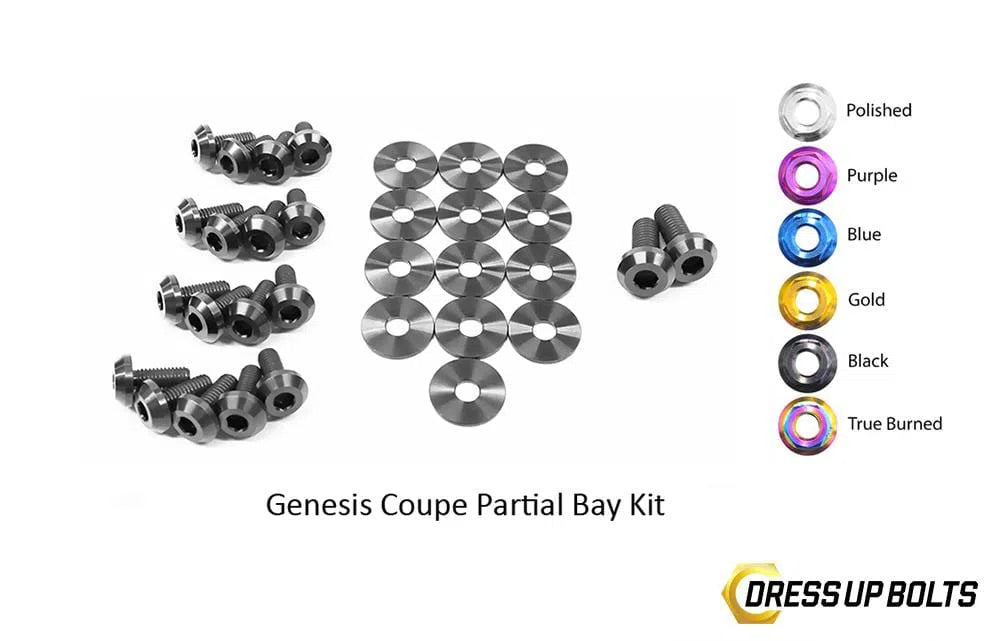 Hyundai Genesis Coupe (2009-2016) Titanium Dress Up Bolts Partial Engine Bay Kit-DSG Performance-USA