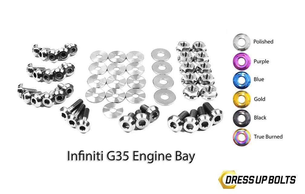 Infiniti G35 Coupe and Sedan (2003-2007) Titanium Dress Up Bolts Engine Bay Kit-DSG Performance-USA