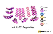 Load image into Gallery viewer, Infiniti G35 Coupe and Sedan (2003-2007) Titanium Dress Up Bolts Engine Bay Kit-DSG Performance-USA