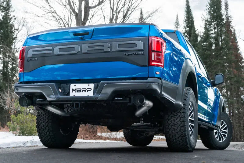 MBRP 17+ Ford F-150 Raptor 3.5L Ecoboost Dual Rear Exit T409 3in Resonater Back Exhaust System-DSG Performance-USA