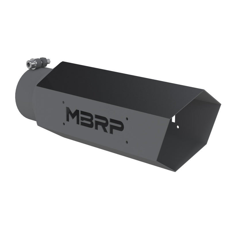 MBRP Universal Hex Tip 4in Inlet 16in Length w/o Logo - Black Coated-DSG Performance-USA