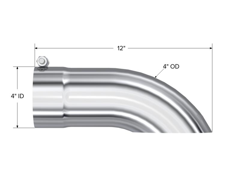MBRP Universal Tip 4 O.D. Turn Down 4 inlet 12 length-DSG Performance-USA