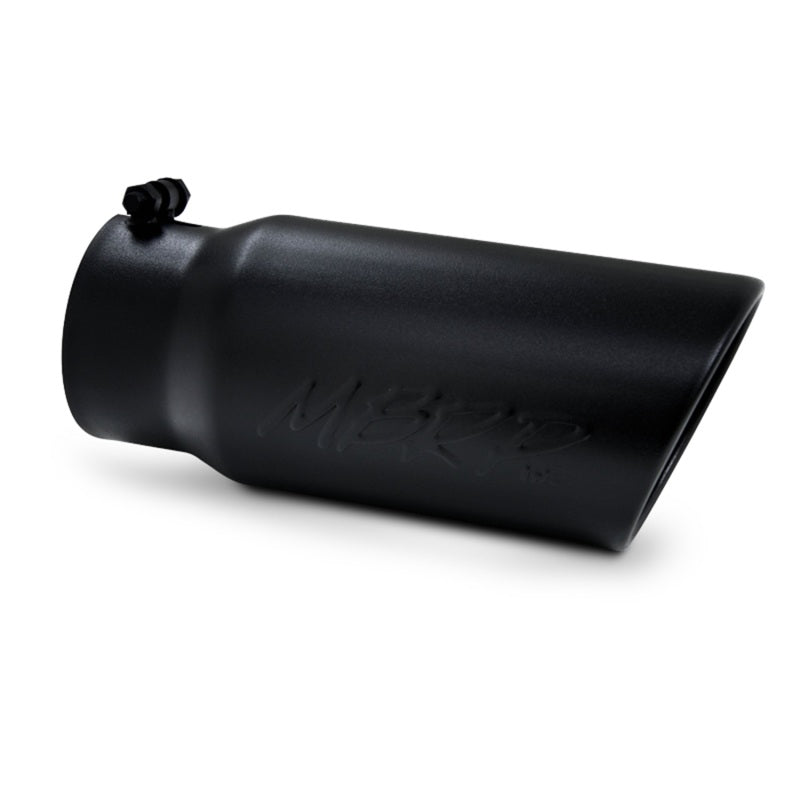 MBRP Universal Tip 5 O.D. Angled Rolled End 4 inlet 12 length - Black Finish-DSG Performance-USA