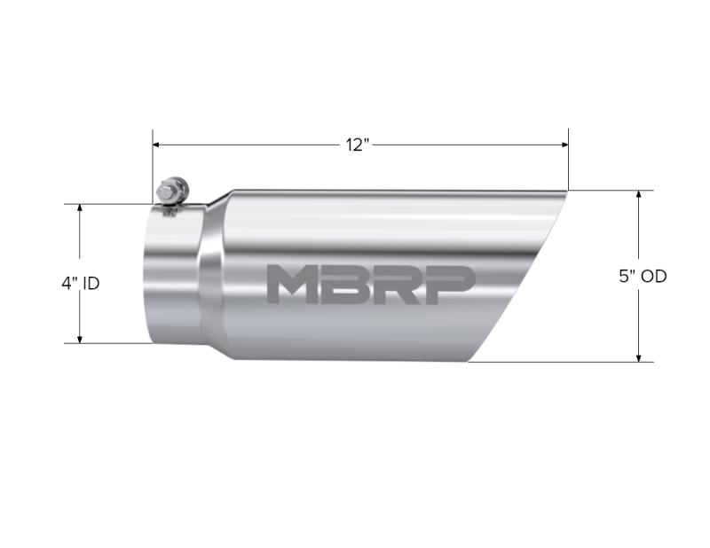 MBRP Universal Tip 5 O.D. Dual Wall Angled 4 inlet 12 length-DSG Performance-USA