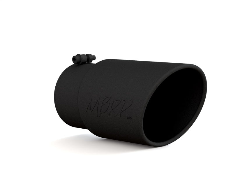 MBRP Universal Tip 6in O.D. Angled Rolled End 5 inlet 12 length - Black Finish-DSG Performance-USA