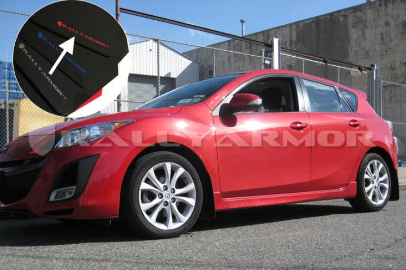 Rally Armor 2010+ Mazda3/Speed3 UR Black Mud Flap w/ Red Logo-DSG Performance-USA