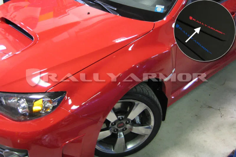 Rally Armor V2 08-11 STI (hatch only) / 11 WRX (hatch only) UR Black Mud Flap w/ Red Logo-DSG Performance-USA