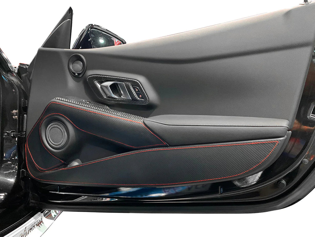 Revel GT Design Kick Panel Cover (Red Stitch) 18-19 Toyota Wagon - 4 Pieces-DSG Performance-USA